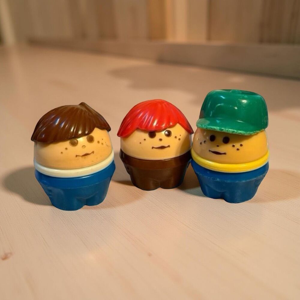 Vintage 80s Little Tikes Toddle Tots Man Green Hat Red Hair Figure BIN AL